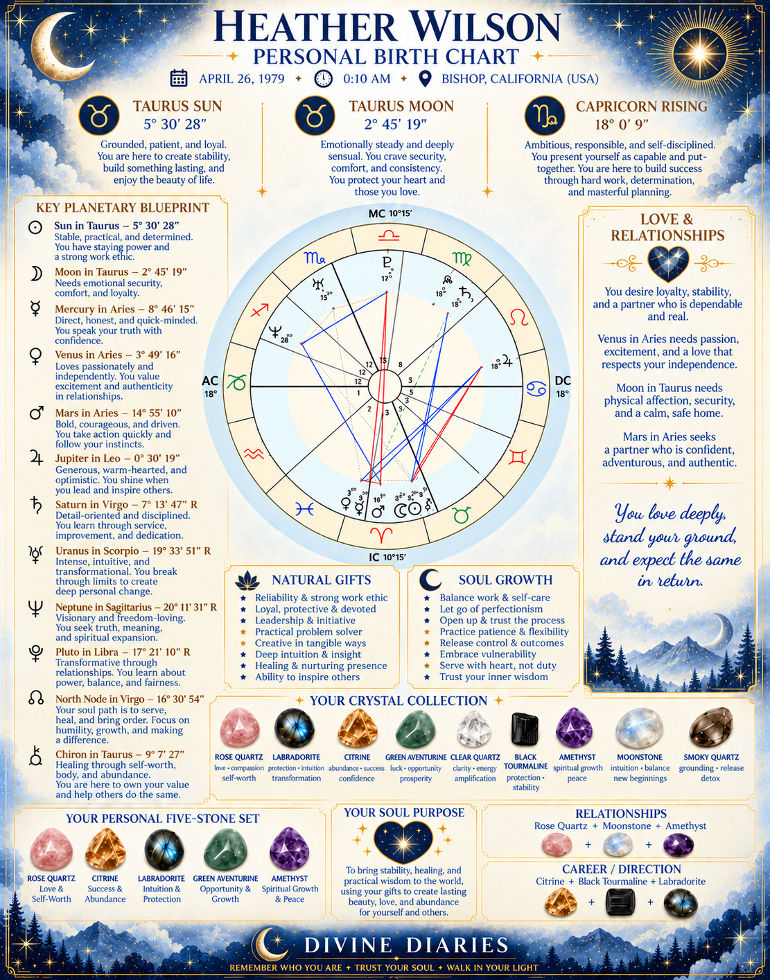 Personalized birth chart reading — digital edition planetary blueprint